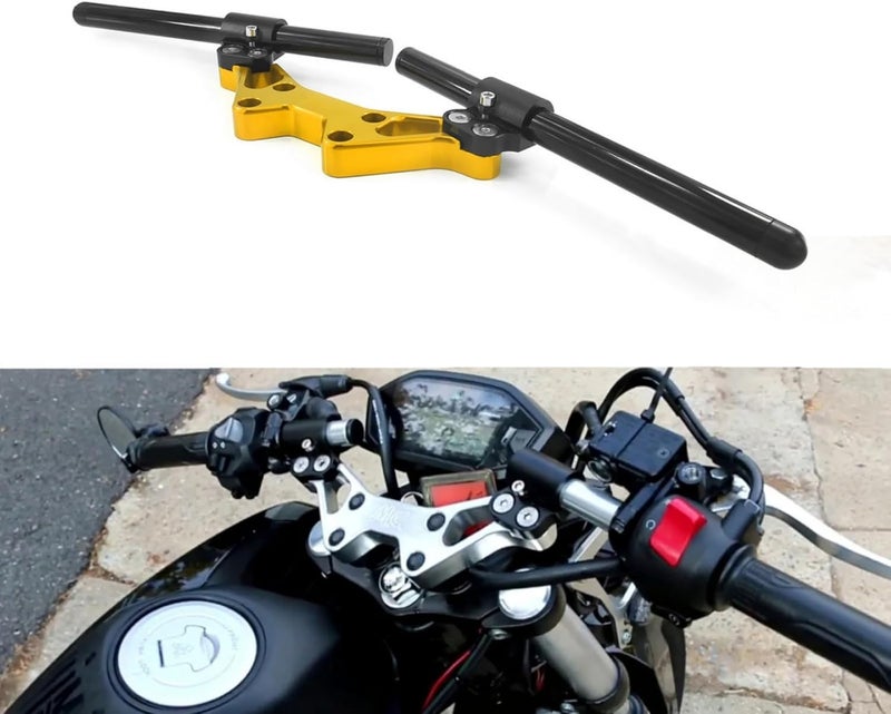 HENOMO Aluminum Motorcycle Handlebar Risers Adjustable Handle Bar Kit Sport For MSX125 Grom MSX 125 2013-2021 2022 2023 2024 2025(Gold) - Image 1